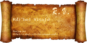 Rábel Vitold névjegykártya